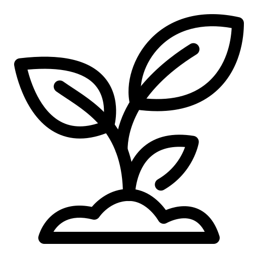 Sprouting plant icon, representing new beginnings and personal development